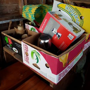 Banana boxes of goods